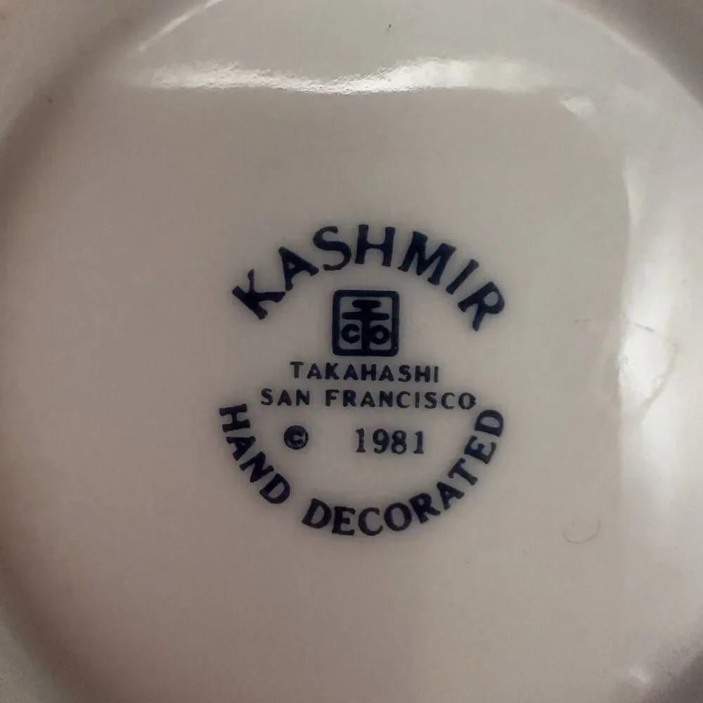 Vintage 1981 Takahashi Kashmir 4” Trinket Ring Dish Hand Decorated Japan